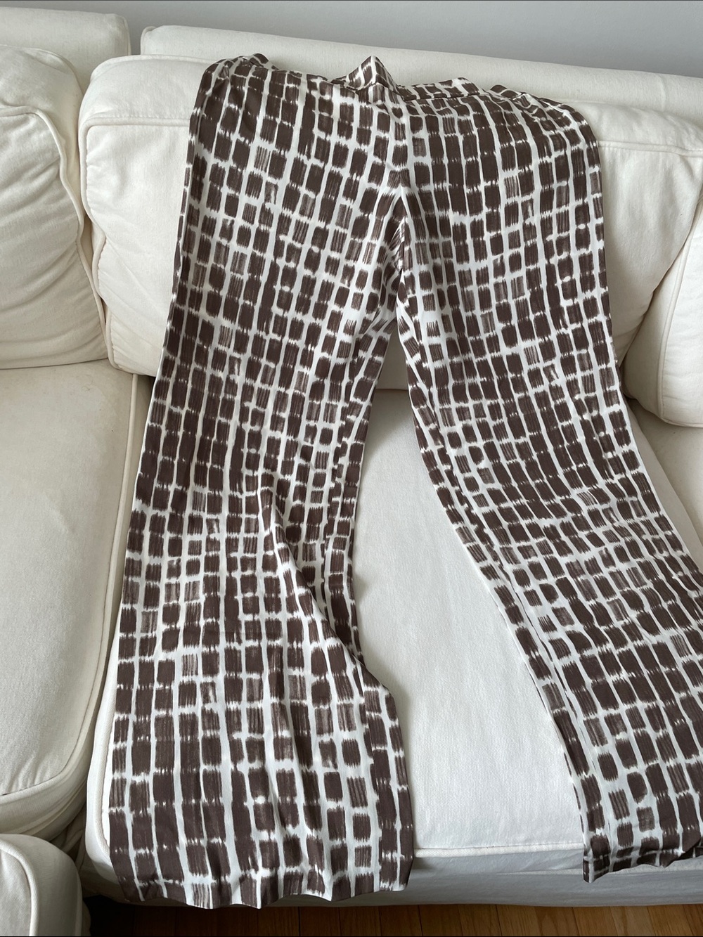 Worth Brown and White Grid-Print Women’s pants